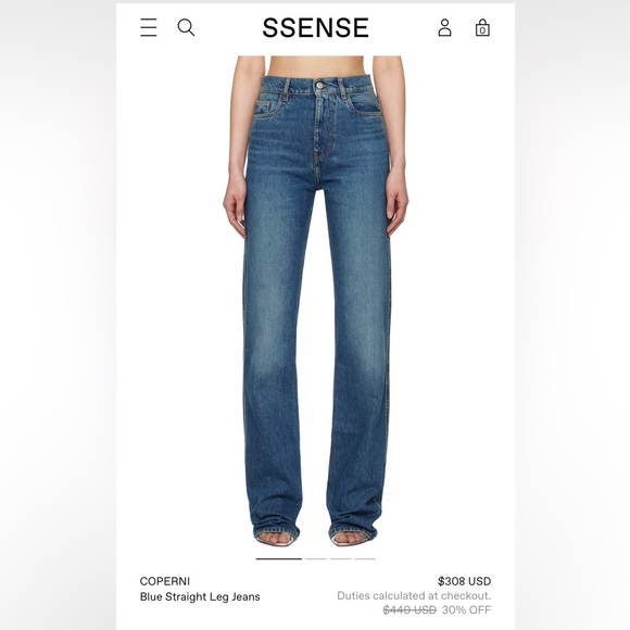 Coperni Straight Leg Women's Jeans in Blue Vintage - Picture 1 of 8